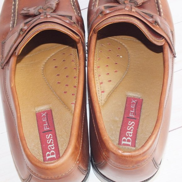 BASS FLEX‎ ADAMS KILTIE TASSEL LOAFER SIZE 10 BROWN - Picture 6 of 9